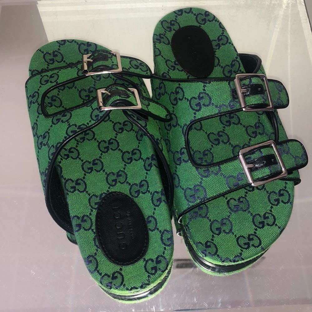 Green gucci slides